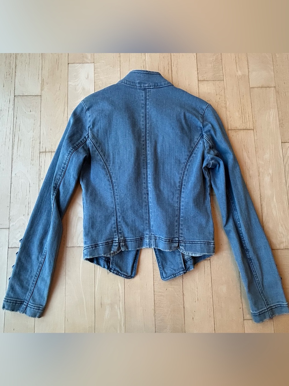 Free People Light Blue Denim Military Jacket Size XS - Picture 9 of 16